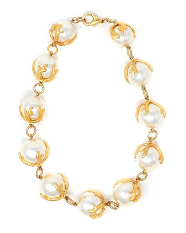 Pearly Bead Link Necklace